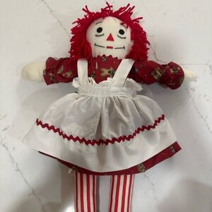 Christmas Raggedy Ann doll with gingerbread dress